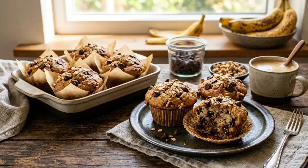 Vegan Banana Chocolate Chip Muffins